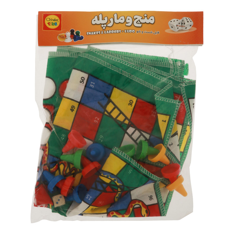 بازی منچ و مارپله پارچه ای چیندر ۴۰ در ۴۰