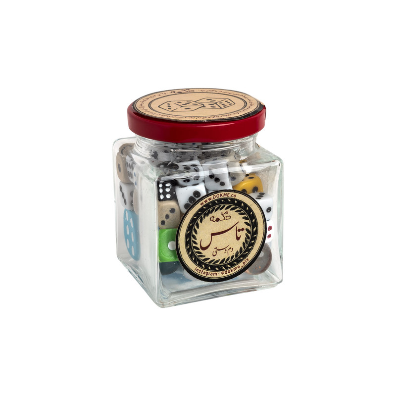 مجموعه تاس رنگی دکمه مدل EA01 در قوطی